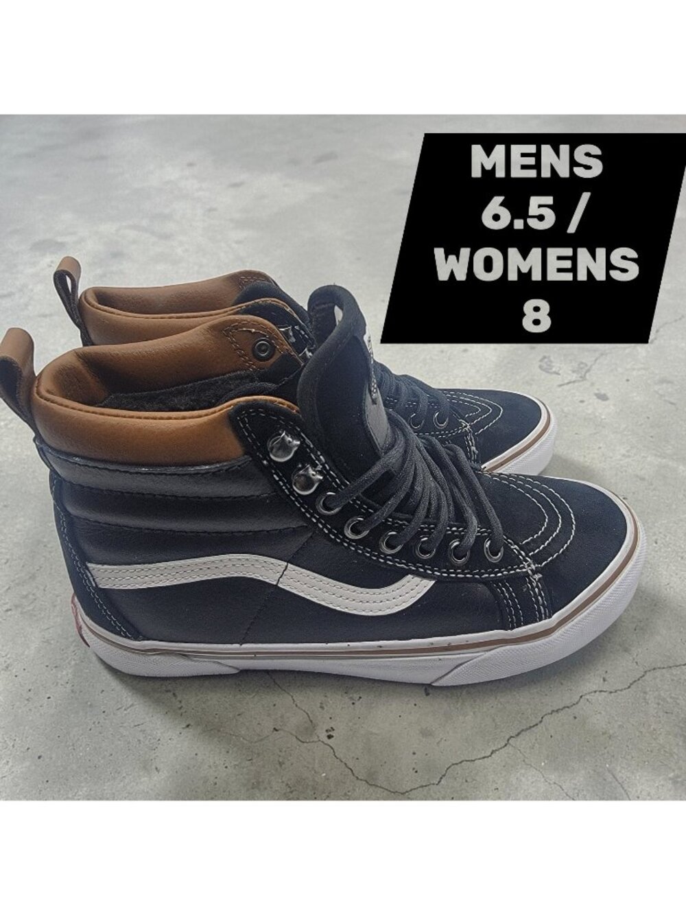VANS Sk8-Hi MTE Scotchgard 3M Hiker Black Leather 6.5 Men's Shoes Hike Rare
